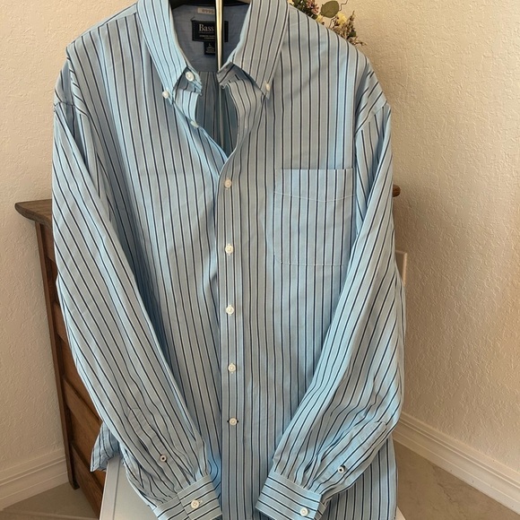 Bass Shirt - Blue with Stripes, Large excellent condition - Picture 1 of 7